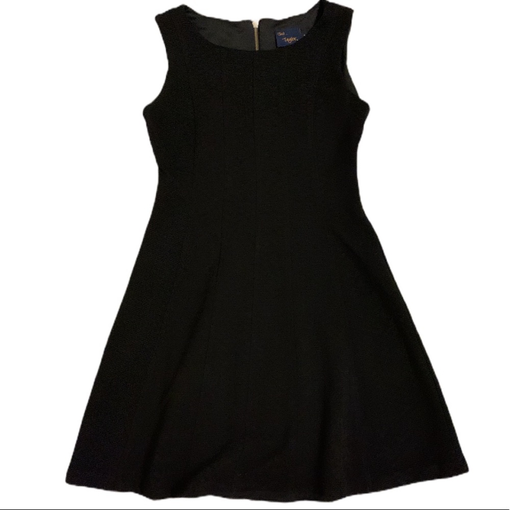 Just Taylor black a-line textured dress, size 4